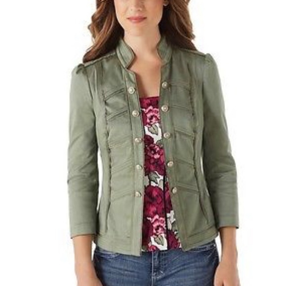 WHBM Green Military style jacket